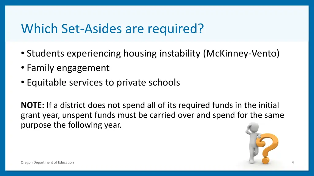 which set asides are required