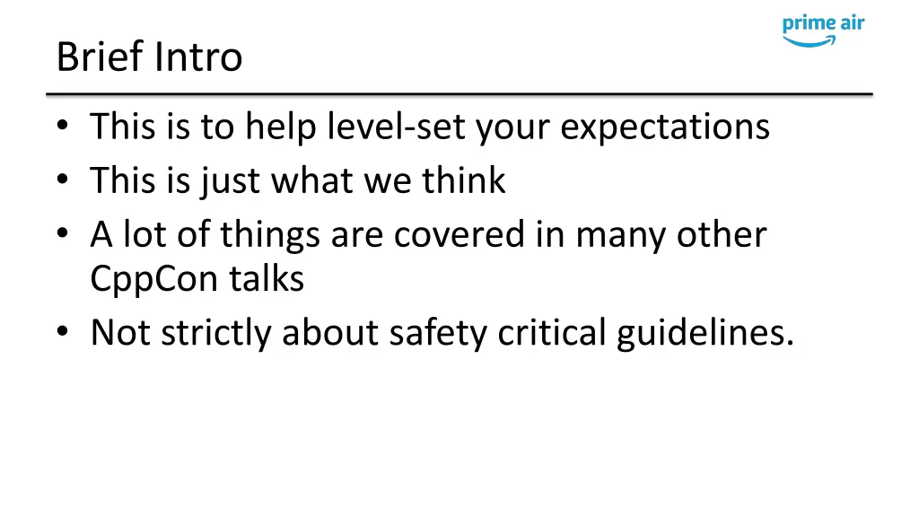 brief intro this is to help level set your