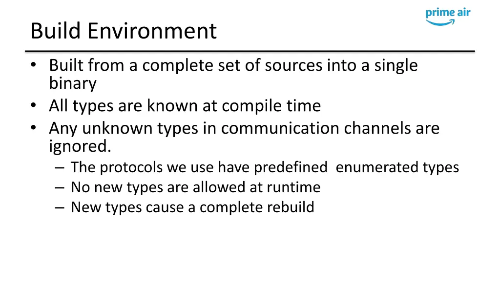 build environment built from a complete