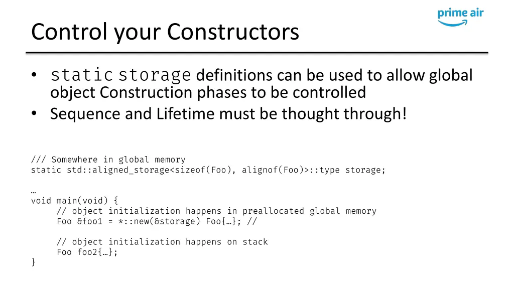 control your constructors
