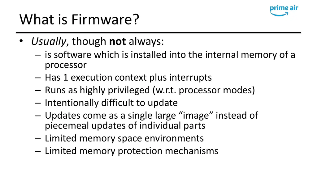 what is firmware usually though not always