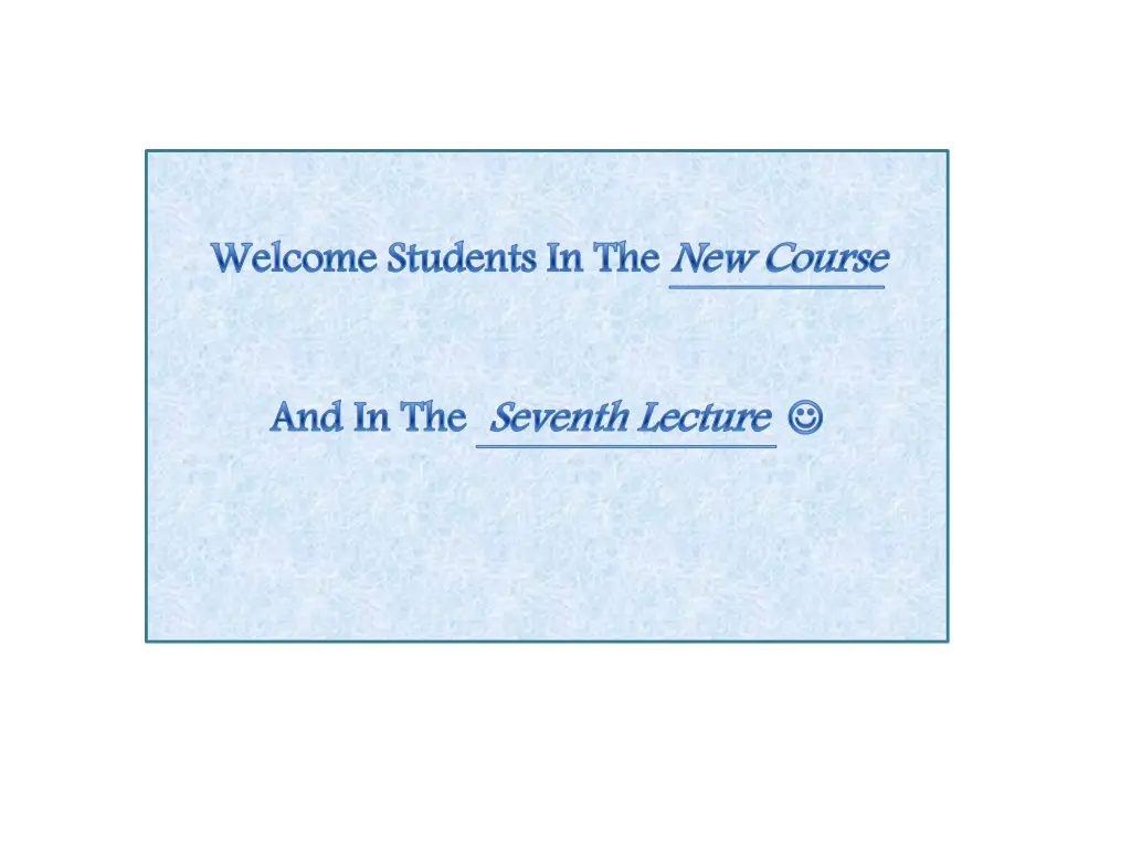 welcome students in the