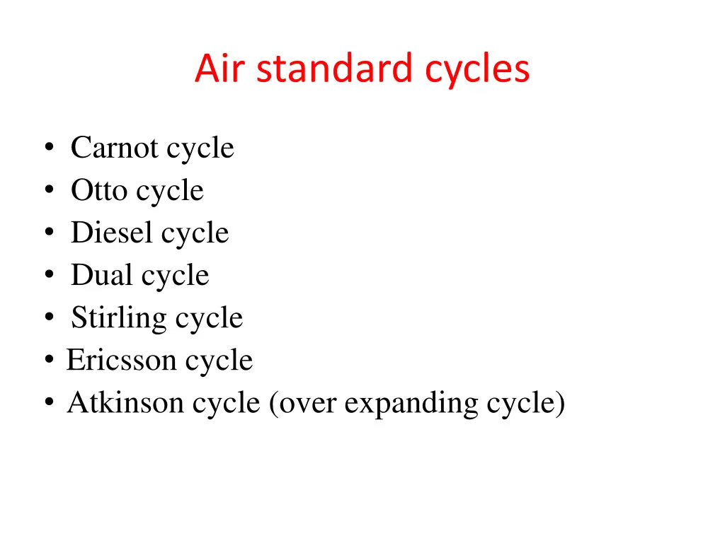 air standard cycles