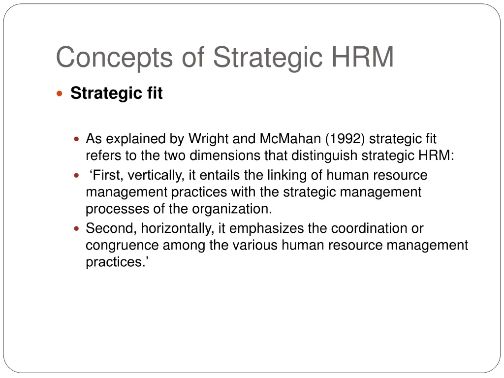 concepts of strategic hrm 2
