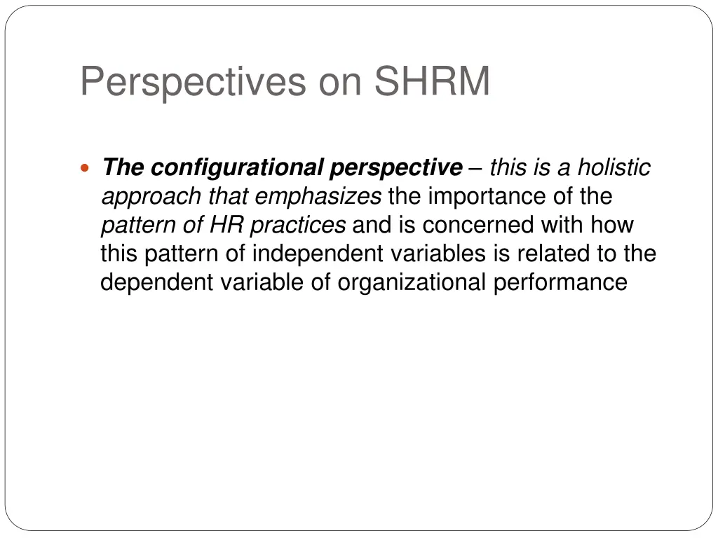 perspectives on shrm 3