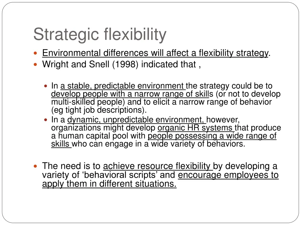 strategic flexibility environmental differences