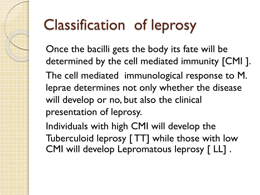 classification of leprosy