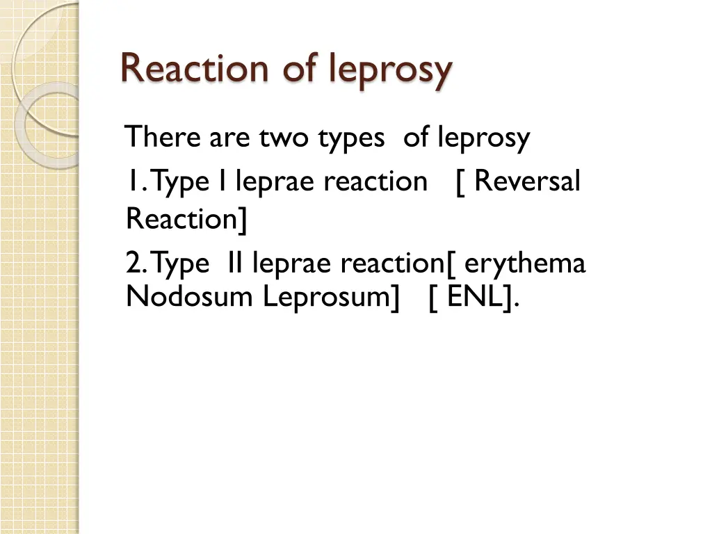 reaction of leprosy