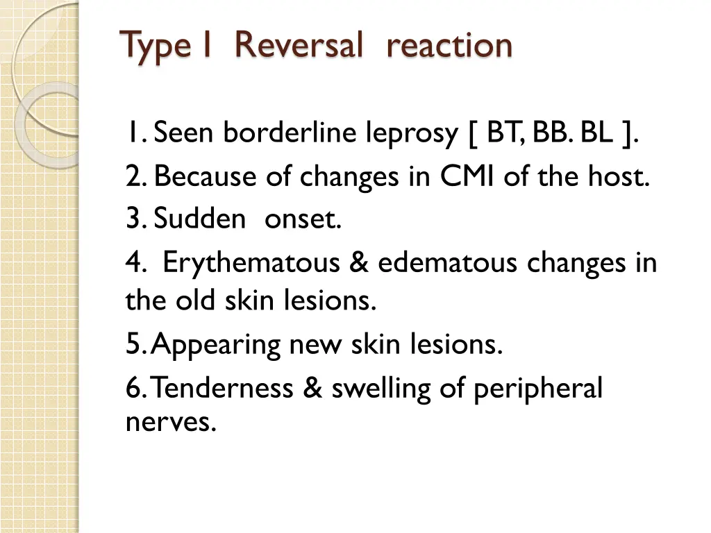 type i reversal reaction