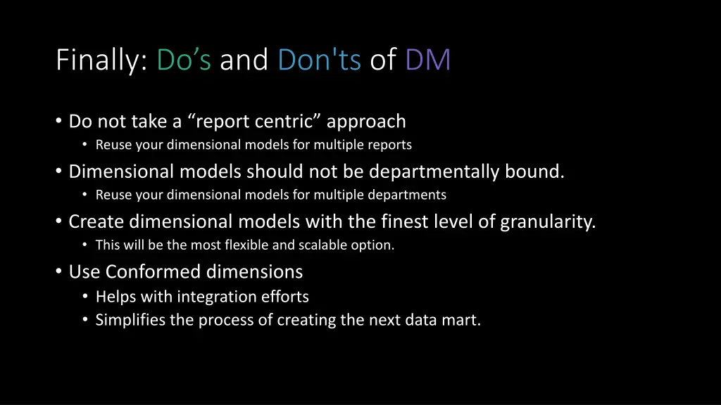 finally do s and don ts of dm
