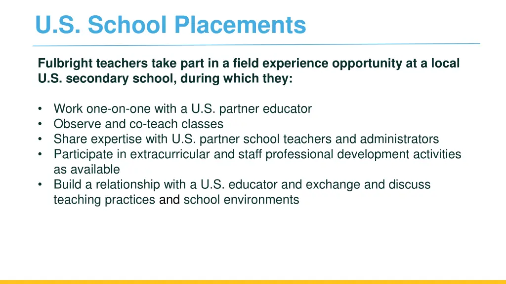 u s school placements