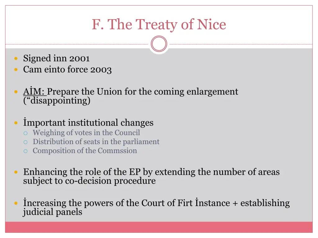 f the treaty of nice