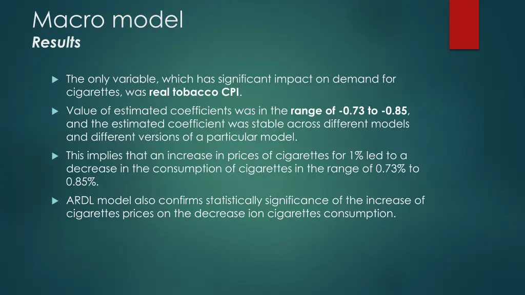 macro model results
