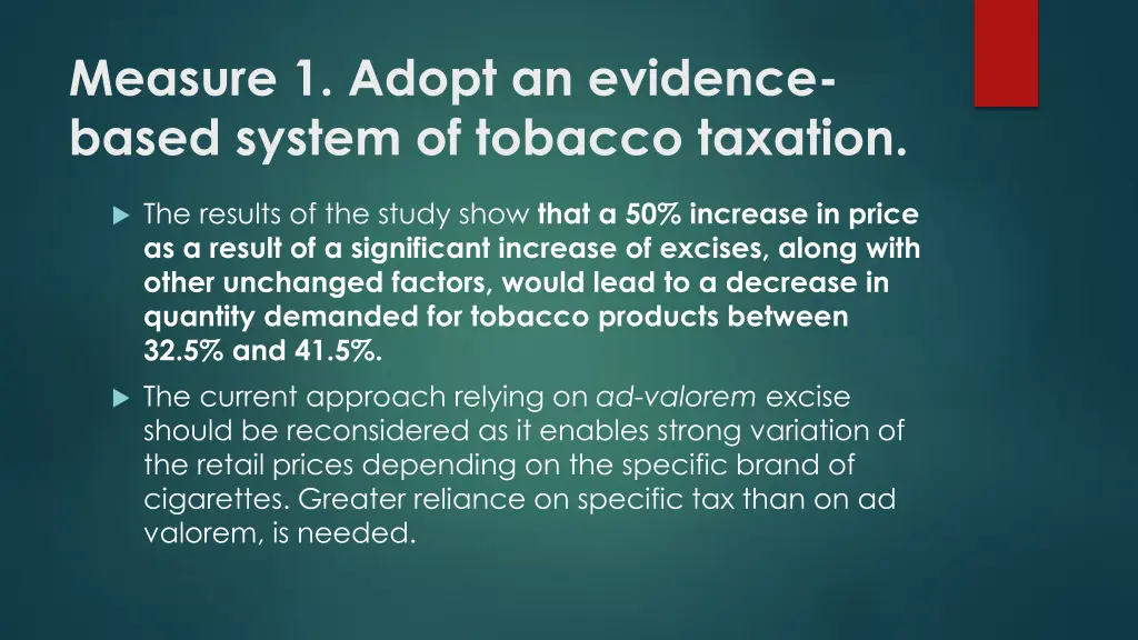 measure 1 adopt an evidence based system