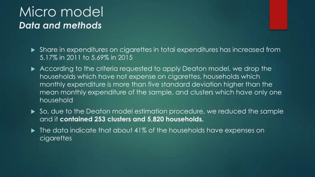 micro model data and methods 1