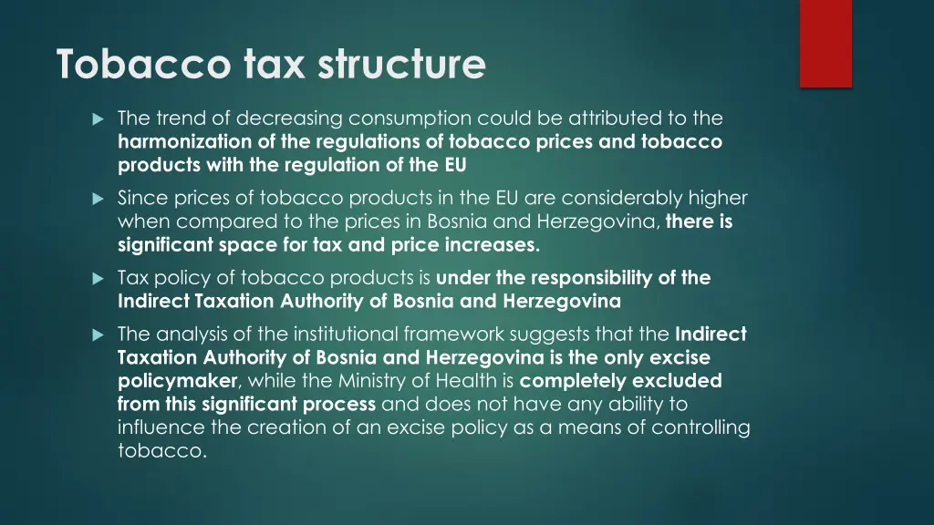 tobacco tax structure