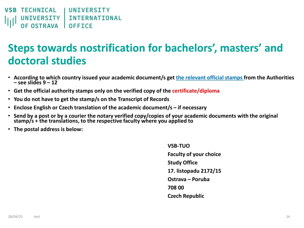 steps towards nostrification for bachelors 1