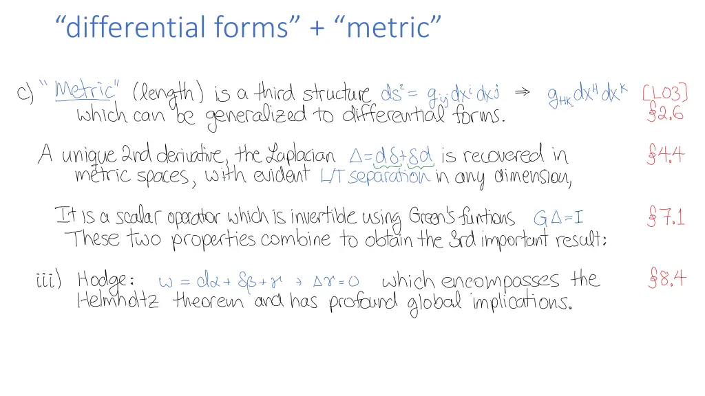 differential forms metric