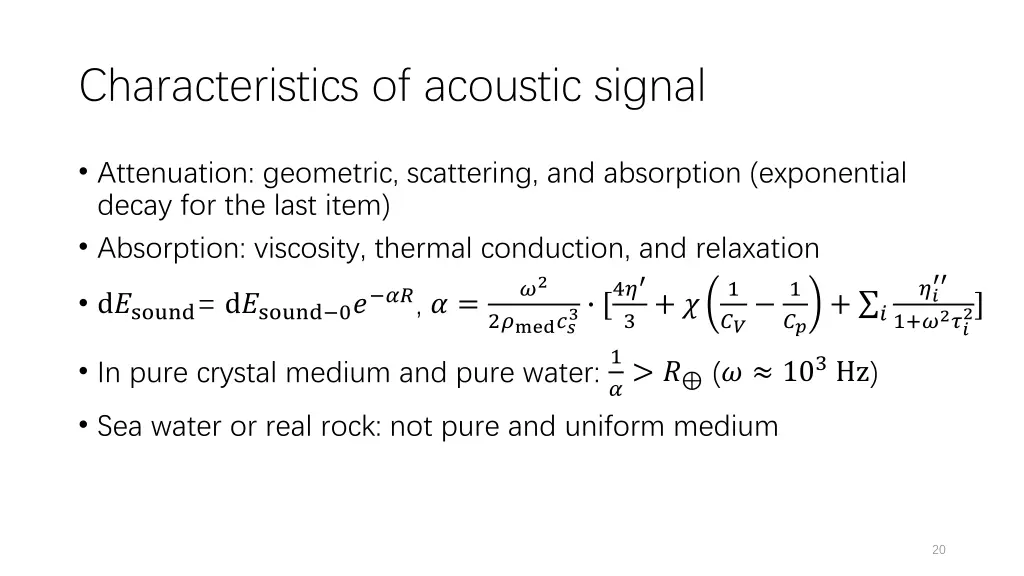 characteristics of acoustic signal
