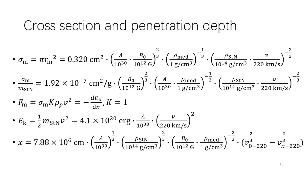 cross section and penetration depth