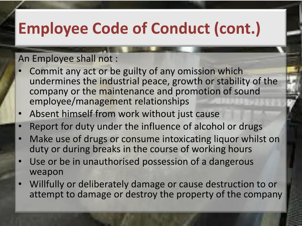 employee code of conduct cont 1