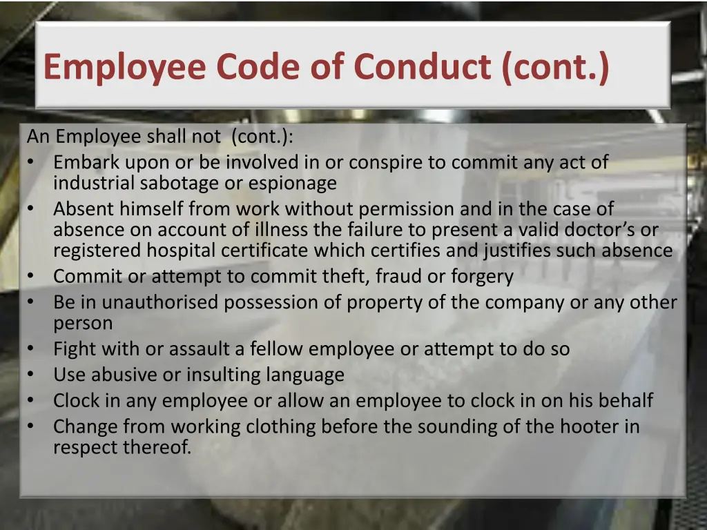 employee code of conduct cont 2