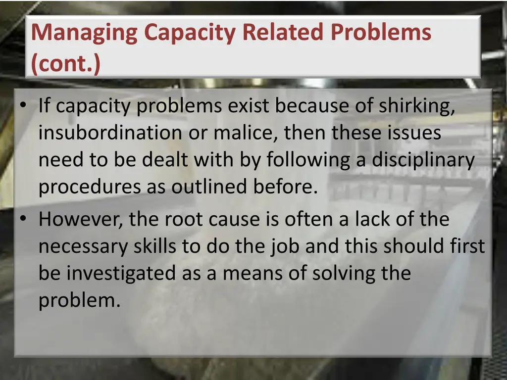 managing capacity related problems cont 1