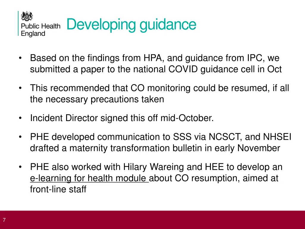 developing guidance