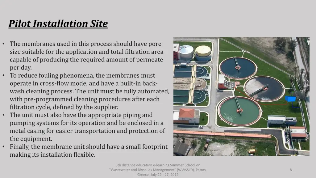 pilot installation site