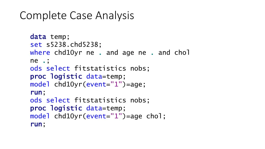 complete case analysis