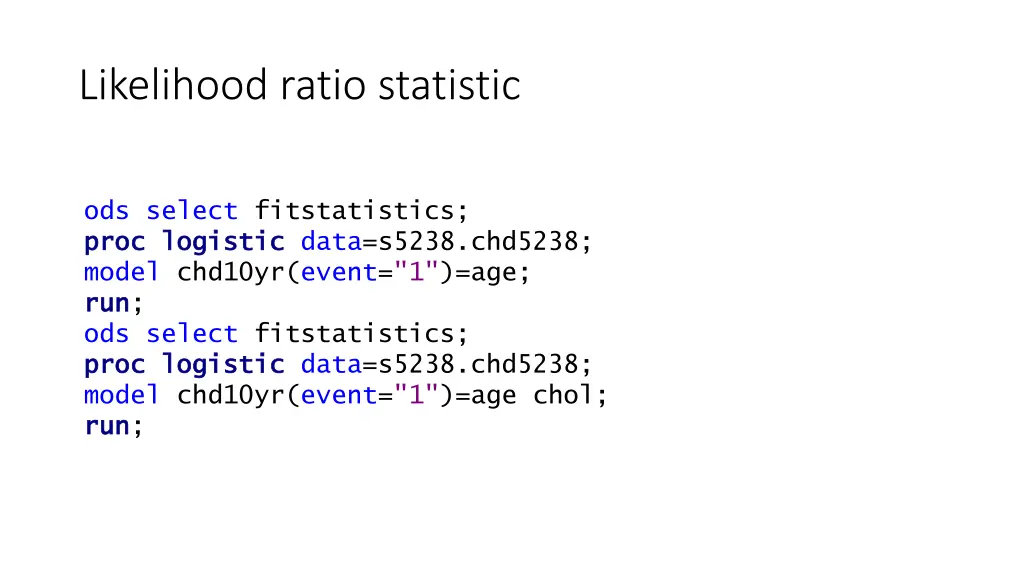 likelihood ratio statistic