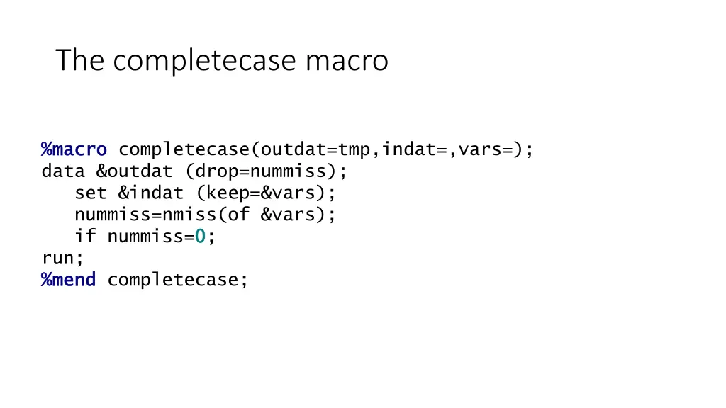 the completecase macro