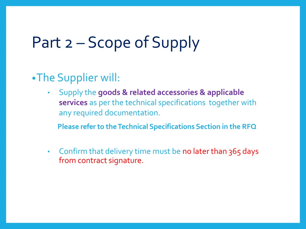 part 2 scope of supply