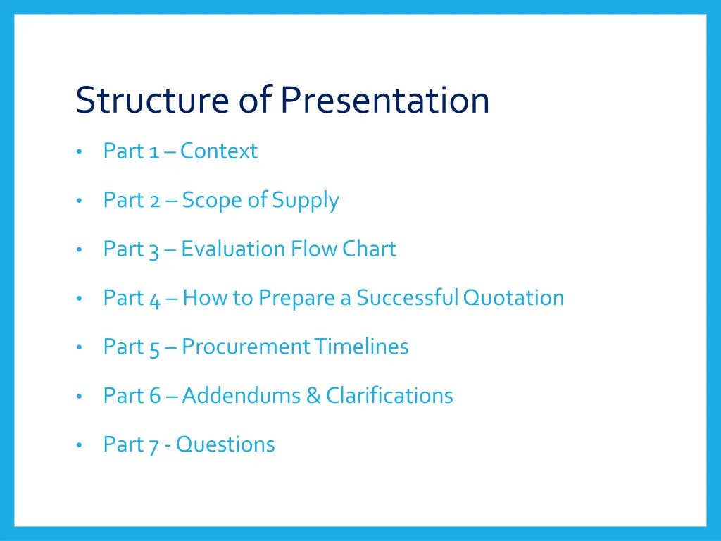 structure of presentation