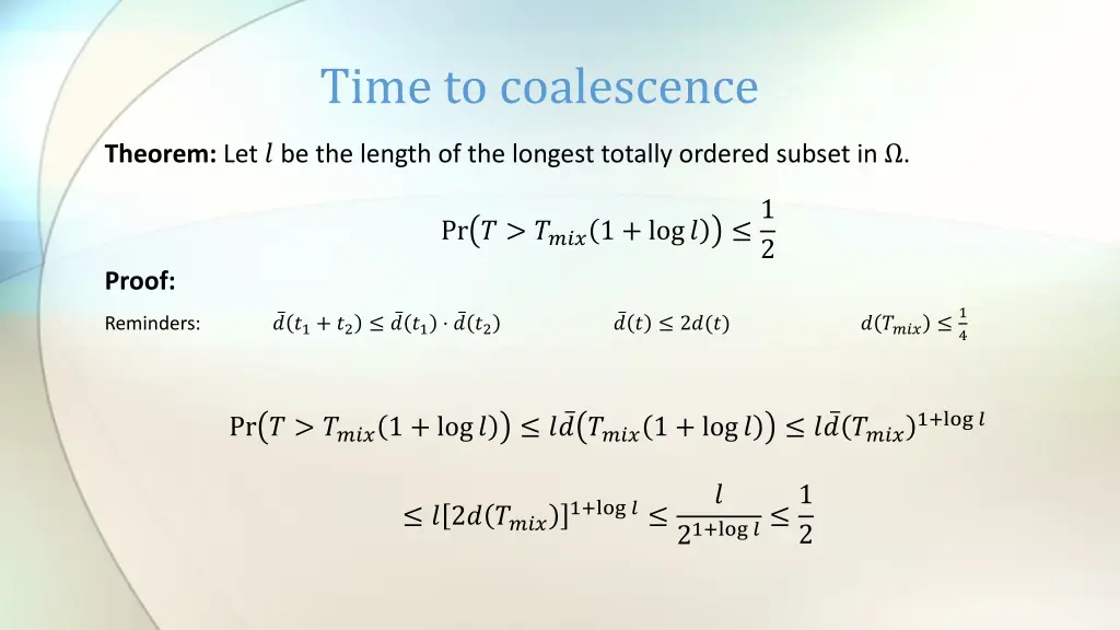 time to coalescence 1