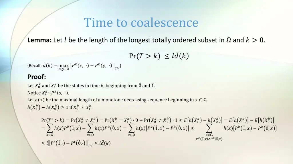 time to coalescence