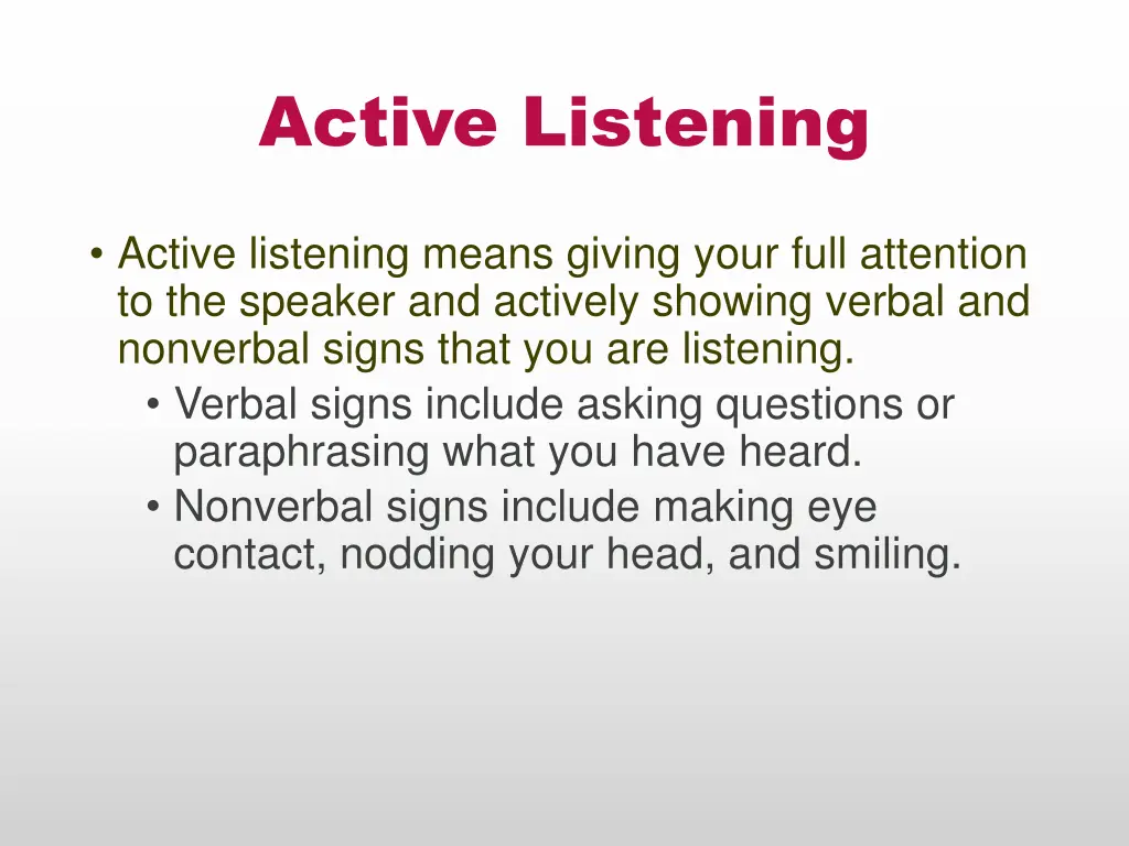 active listening