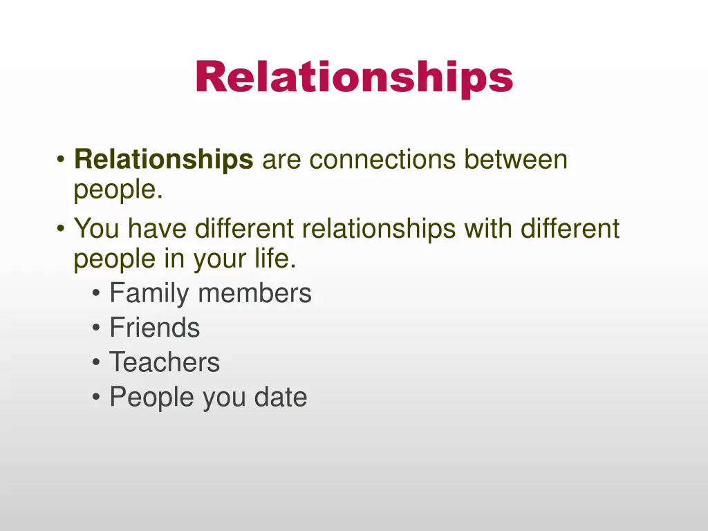 relationships