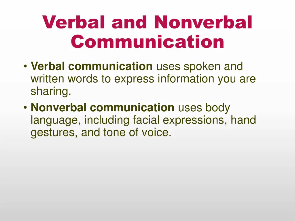 verbal and nonverbal communication