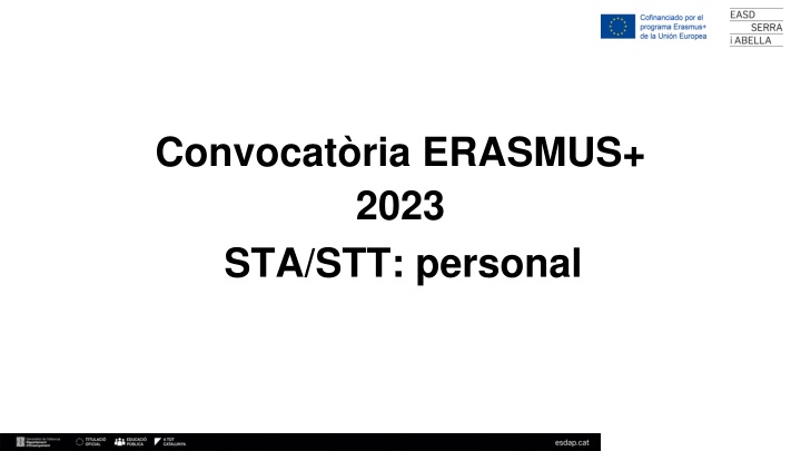 convocat ria erasmus 2023 sta stt personal