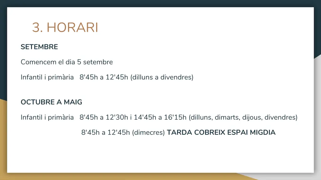 3 horari