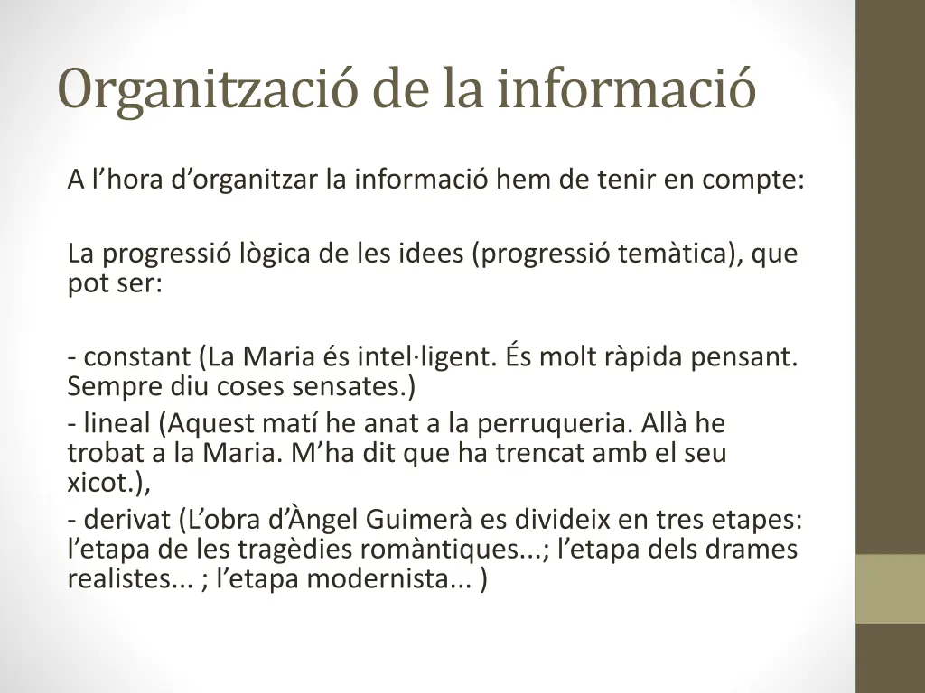 organitzaci de la informaci