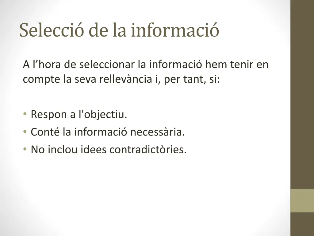 selecci de la informaci