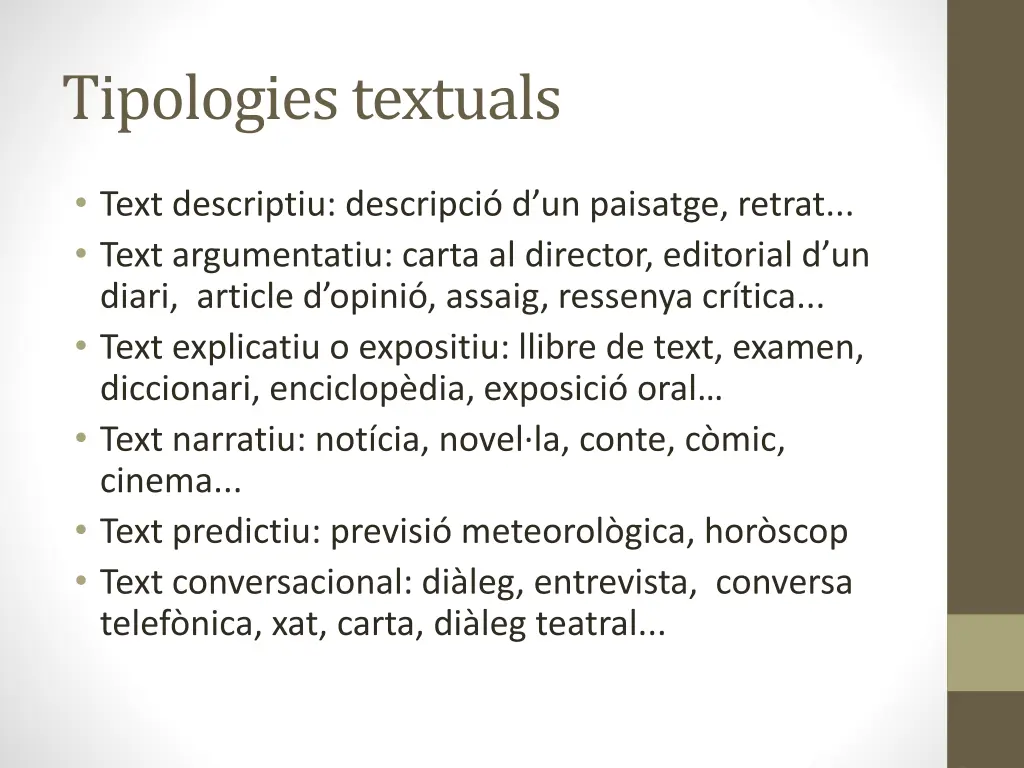 tipologies textuals