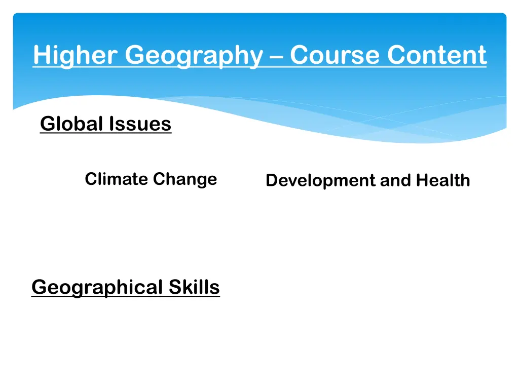 higher geography course content 1
