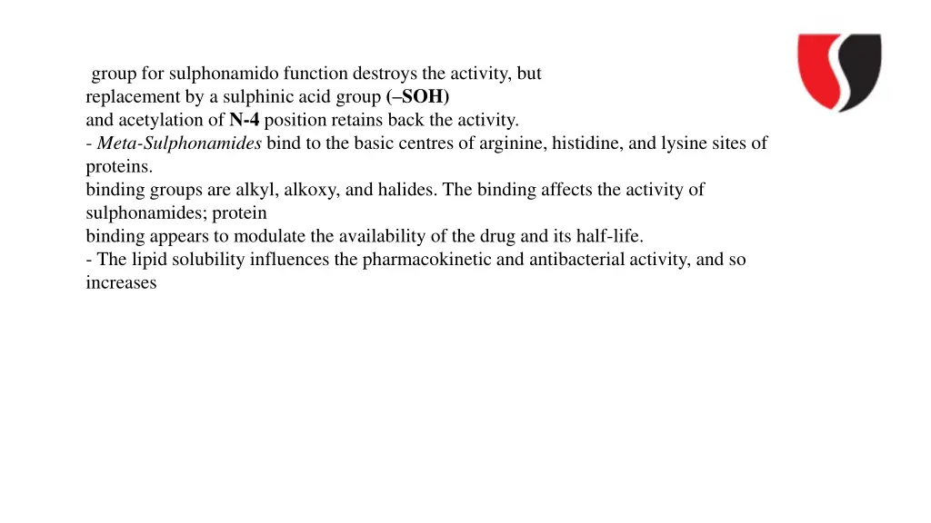 group for sulphonamido function destroys