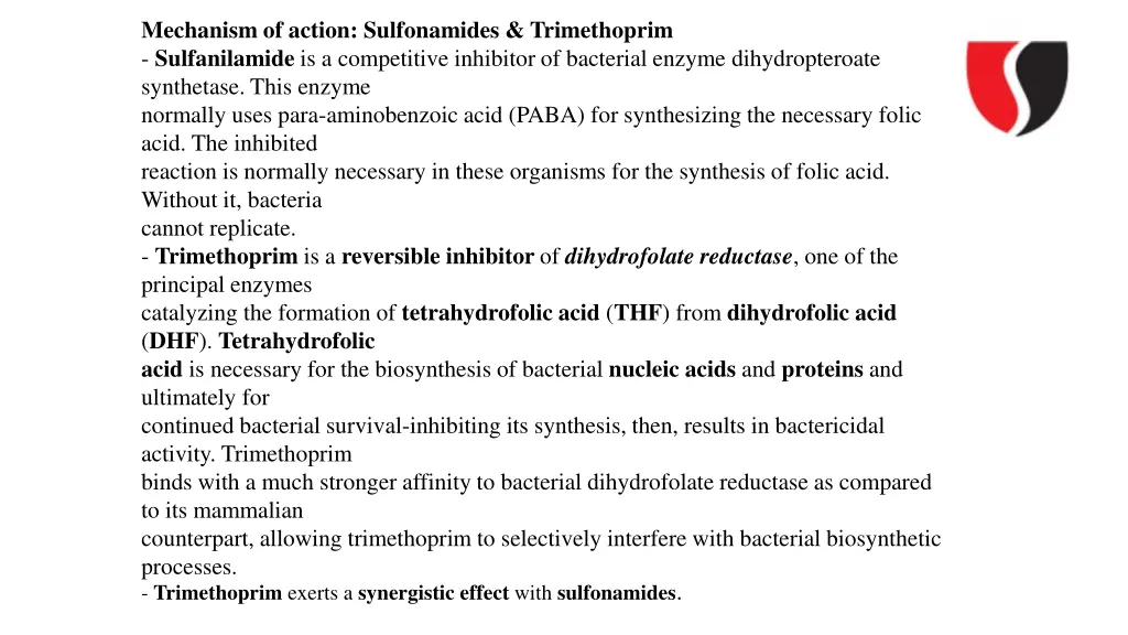 mechanism of action sulfonamides trimethoprim