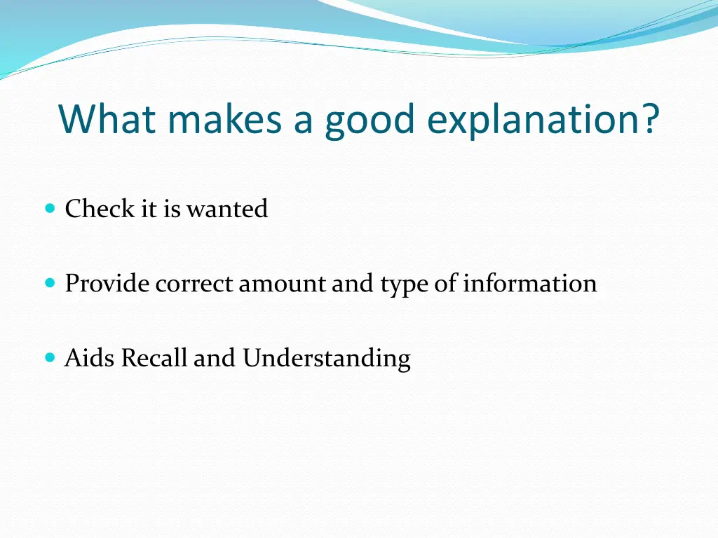 what makes a good explanation