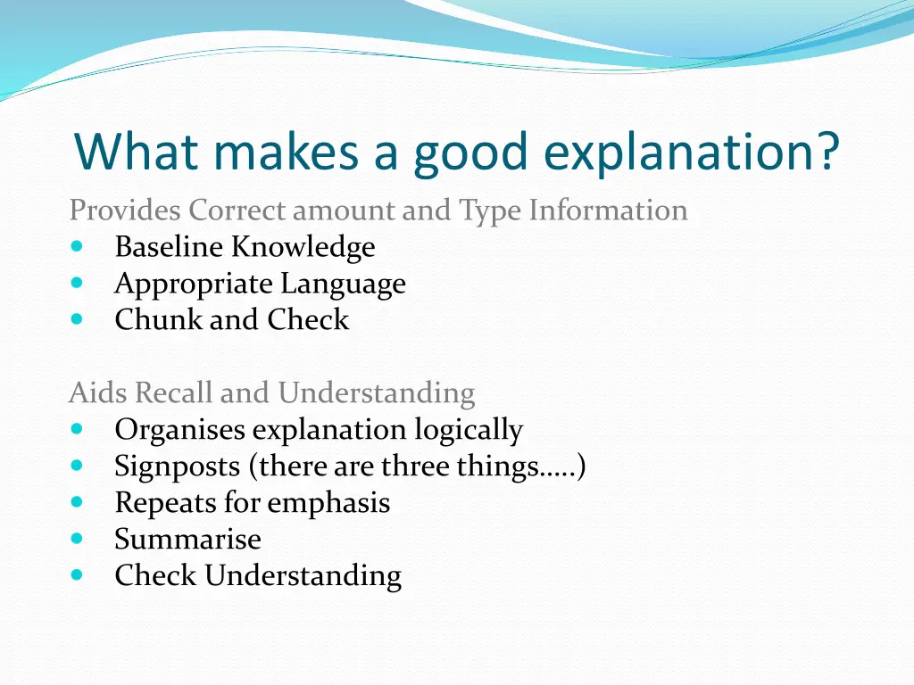 what makes a good explanation provides correct