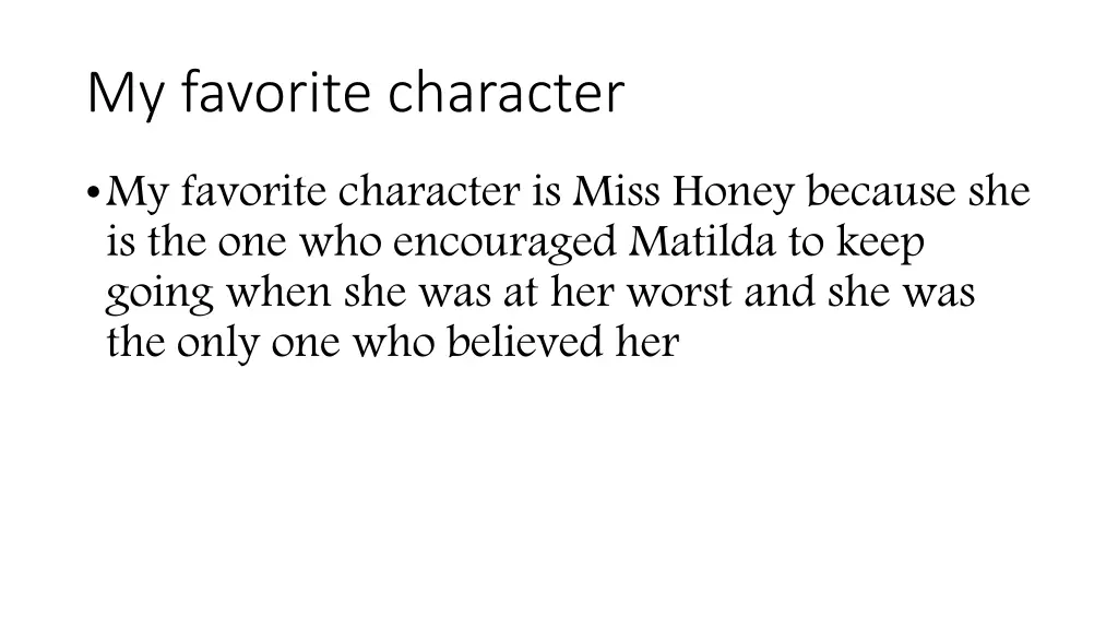my favorite character
